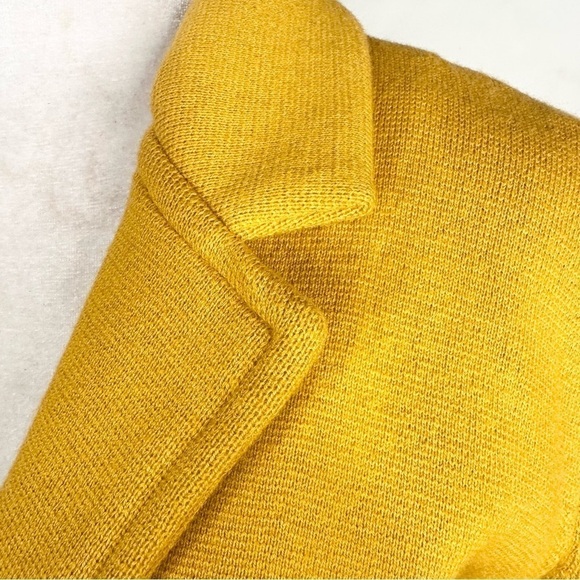 Magaschoni gold yellow wool-blend fall open blazer pockets lapel jacket small - Picture 10 of 16
